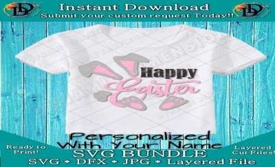 Happy Easter SVG Hoppy Easter, Bunny SVG design, Easter Rabbit Svg Fil