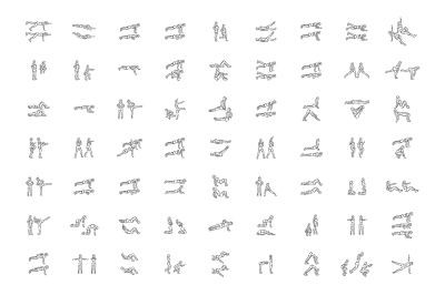 Fitness exercise work out icons