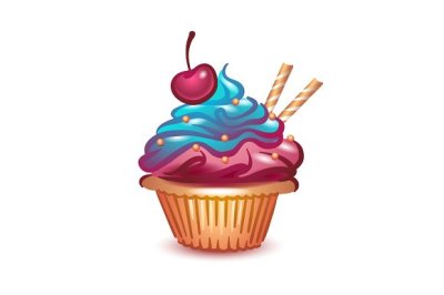 Color Cupcake illustration.