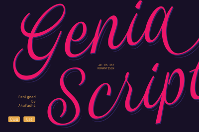 Genia script typeface