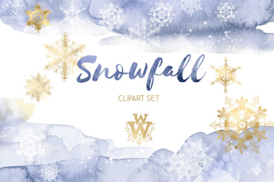 Winter snowflakes clipart