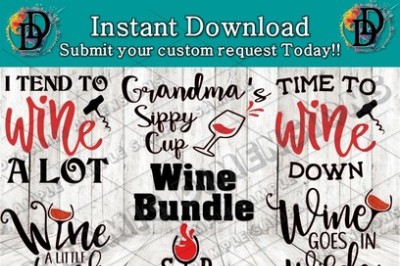 Wine svg Bundle, wine glass, personalized svg, stemless glass, wine gi