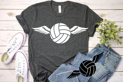 Volleyball Wings svg valentine's day Angel feathers 1197S