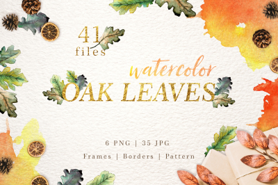 Oak leaves Watercolor png
