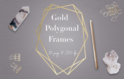 Gold Geometric Frames