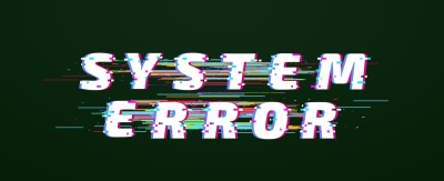 Glitch font. System error digital distorted glitched text vector