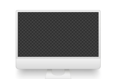 White pc screen. Mockup electronics device vector illustration