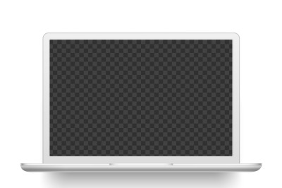 White laptop. Mockup electronics device vector illustration