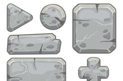 Stone frame. Rubble rocks banner&2C; stones block arrows and gravel rock 