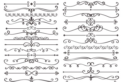 Decorative page divider. Vintage decor lines, luxury wedding frame lin