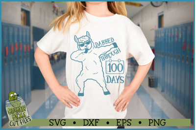 Llama Dab 100 Days of School SVG
