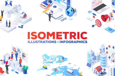 Isometric illustrations templates