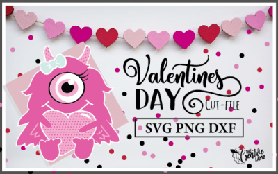 Valentine Cut-File, Monster SVG File Holiday Design