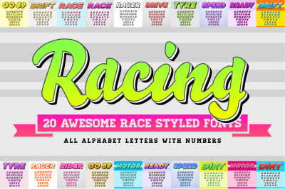 Awesome 20 Racing Fonts with Numbers