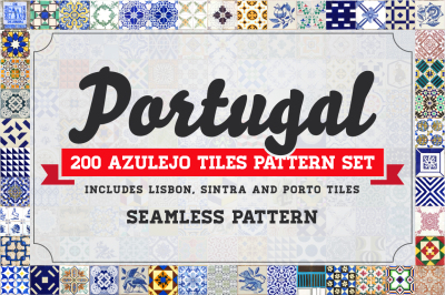200 Seamless Portugal Azulejo Tiles