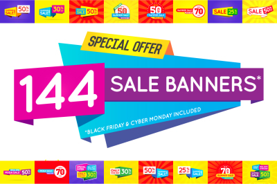 144 Awesome Sale Banners (+BF &amp; CM)
