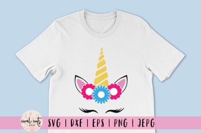 Floral Unicorn Face - Unicorn SVG EPS DXF PNG