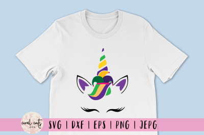 Mardi Gras Unicorn Face - Unicorn SVG EPS DXF PNG