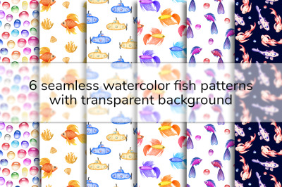 Watercolor fish patterns