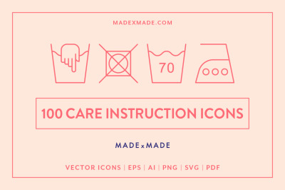 Line Icons - Care Instructions