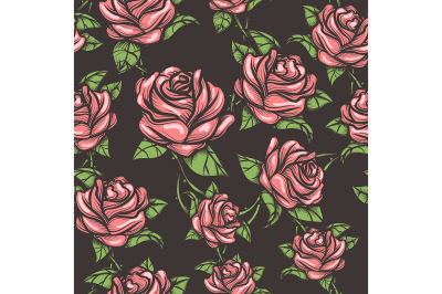 Vintage Seamless Rose Pattern