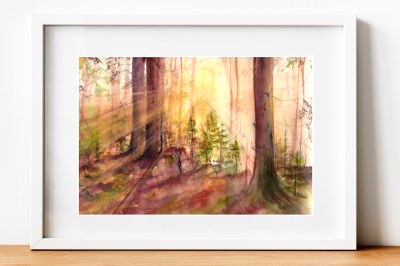 Sun in the Forest - Illustration / Print