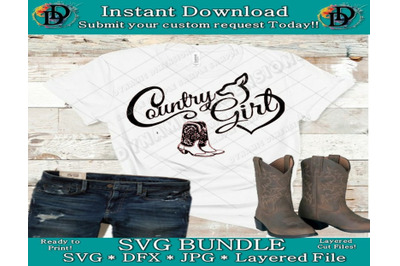 Country Girl Woman svg dxf jpg Files for Cutting Machines Cameo Cricut