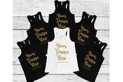 Bachelorette Group Bride Squad Flowy Tank Top Mockup Bella Canvas 8800