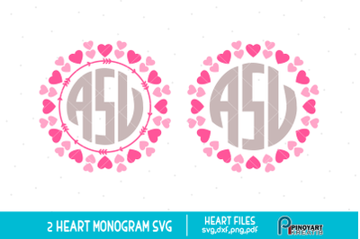 Heart Monogram Frame svg&2C; Heart svg&2C; Valentine Heart svg&2C; svg file