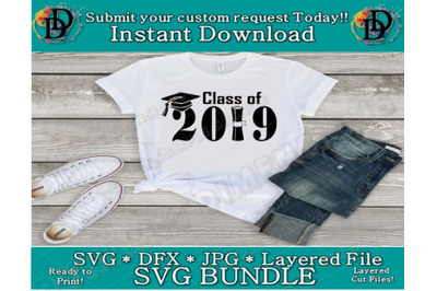 Class of 2019, Graduation SVG, Graduation cap svg, Senior, High School
