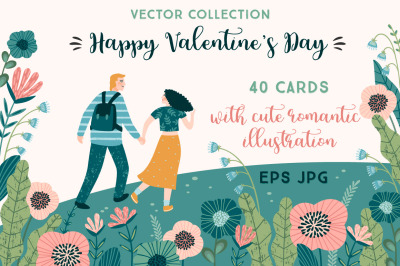 Happy Valentine&#039;s Day. Vector cards.