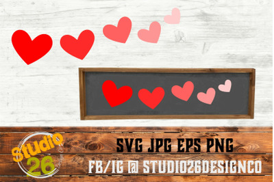 Valentine - 5 Hearts - SVG EPS PNG