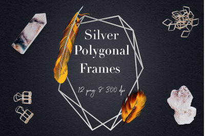 Boho Feather Frames Clipart