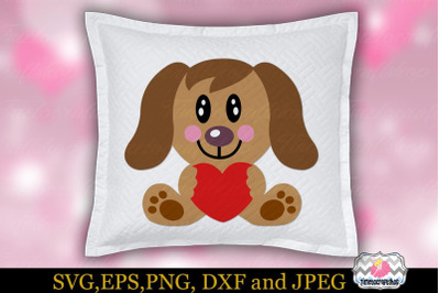 SVG, Eps, Dxf, Jpeg &amp; Png For Valentine Puppy Dog Heart Me