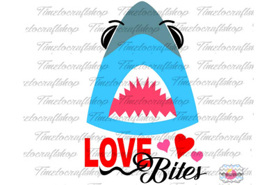 SVG, Eps, Dxf &amp; Png Cutting Files For Valentine&#039;s Day Shark Love Bite