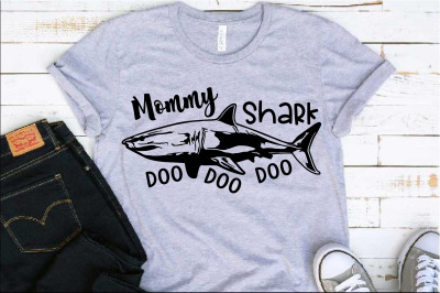 Mommy Shark SVG Doo Doo Doo Mother&#039;s Day Mom Sea World Family 1223s