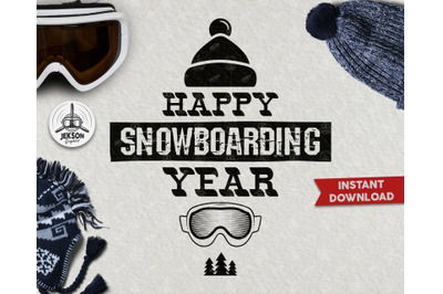 Retro Snowboarding Logo / Winter Activity Badge SVG / Patch