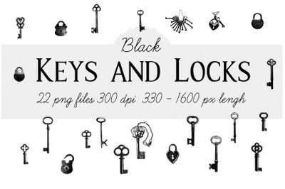 Keys and Padlocks (1 of 3, Black)