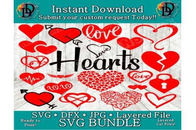 Heart SVG Bundle / Heart SVG / Valentines SVG / Valentines Day Svg / H