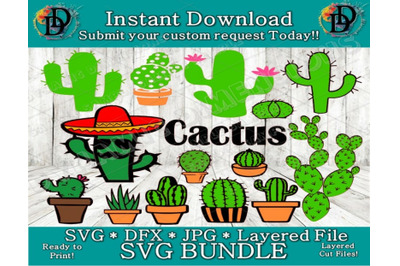 Cactus SVG, Cactus clipart in Svg Dxf Png, Vector files ideal for cutt