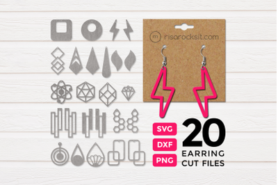 Modern Earrings Design Bundle | SVG | PNG | DXF