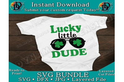Lucky Little Dude, St Patricks Day SVG, DXF, PNG Files for Cutting Mac