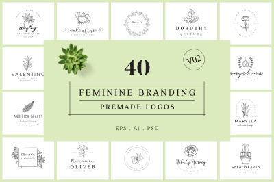 Feminine Branding Premade Logos V02