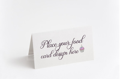 Mockup table food guest tag tent card template psd buffet mock up