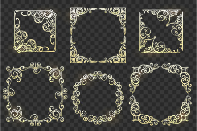 Ornate Frames set on transparent background