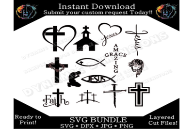Christian Symbols Set; bundle; clip art; Commercial Use Clipart, Chris