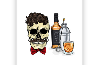 Sketch, barman skull