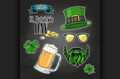 Stickers set for Saint Patricks Day