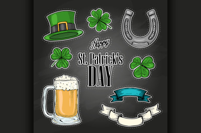 Stickers set for Saint Patricks Day