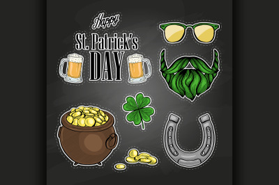 Stickers set for Saint Patricks Day